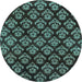 Round Machine Washable Abstract Light Blue Modern Rug, wshabs185lblu