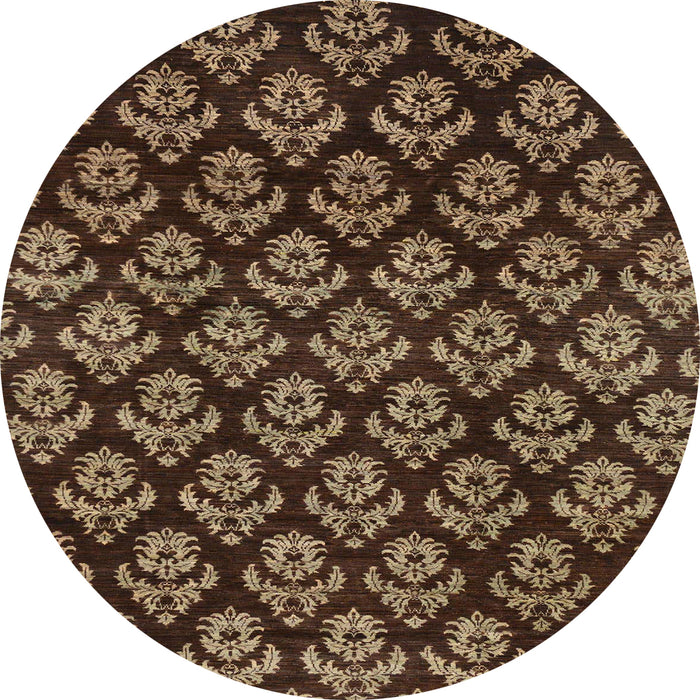 Round Machine Washable Abstract Night Red Rug, wshabs185
