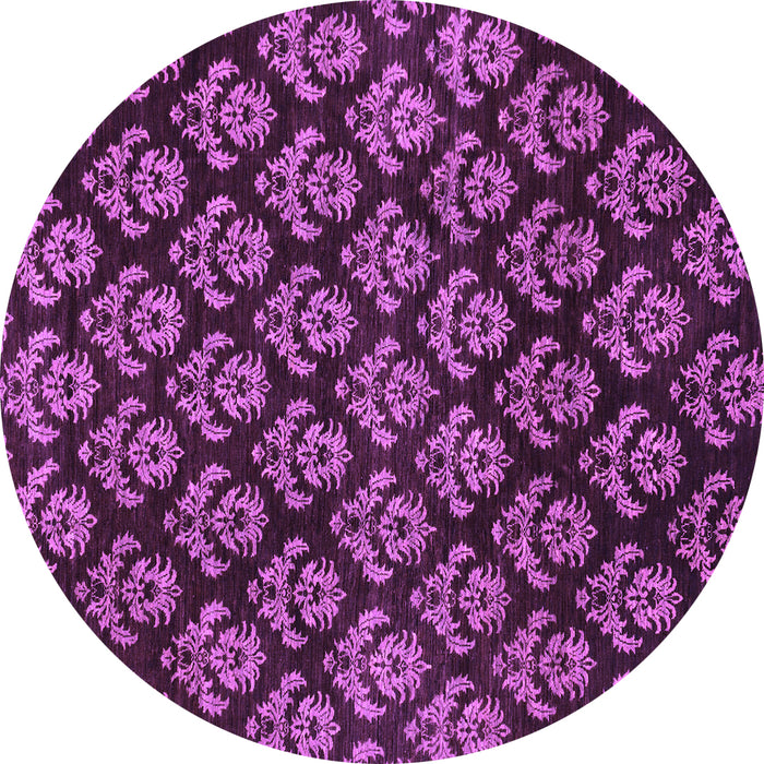 Round Abstract Purple Modern Rug, abs185pur