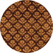 Round Abstract Orange Modern Rug, abs185org