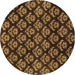 Round Abstract Brown Modern Rug, abs185brn