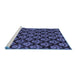 Sideview of Machine Washable Abstract Blue Modern Rug, wshabs185blu