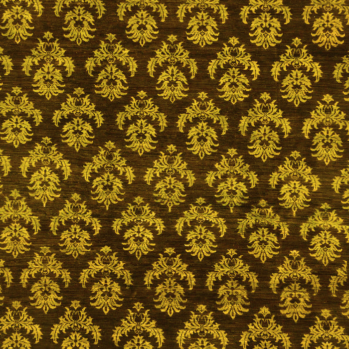 Machine Washable Abstract Yellow Modern Rug, wshabs185yw