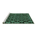 Sideview of Machine Washable Abstract Turquoise Modern Area Rugs, wshabs185turq