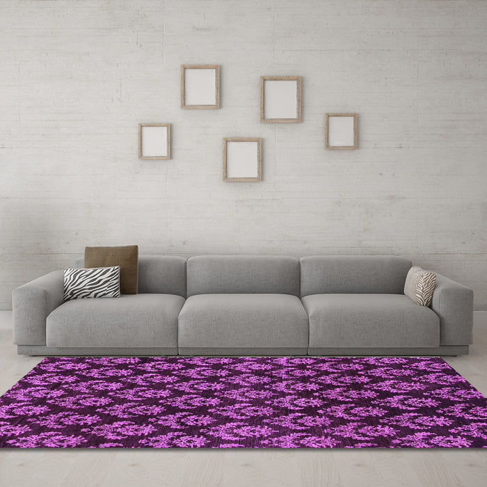 Machine Washable Abstract Purple Modern Area Rugs in a Living Room, wshabs185pur