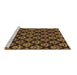 Sideview of Machine Washable Abstract Brown Modern Rug, wshabs185brn