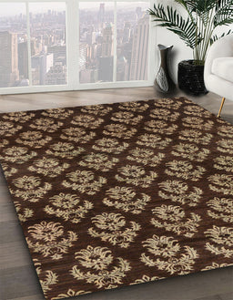 Machine Washable Abstract Night Red Rug in a Family Room, wshabs185