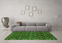 Machine Washable Abstract Green Modern Rug, wshabs185grn