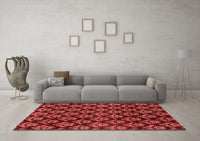 Machine Washable Abstract Red Modern Rug, wshabs185red