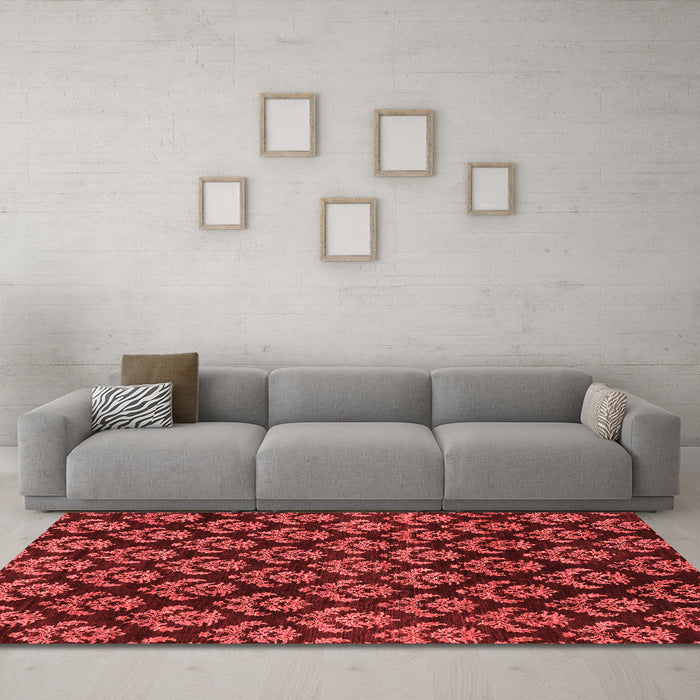 Modern Red Washable Rugs