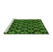 Sideview of Machine Washable Abstract Green Modern Area Rugs, wshabs185grn