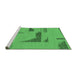 Sideview of Machine Washable Abstract Emerald Green Modern Area Rugs, wshabs1860emgrn