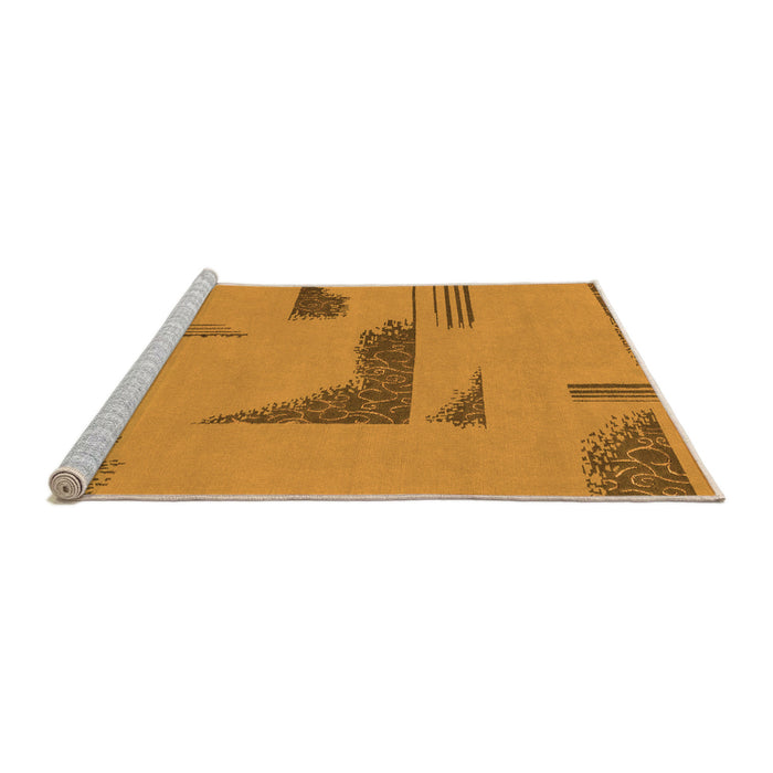 Sideview of Machine Washable Abstract Orange Modern Area Rugs, wshabs1860org