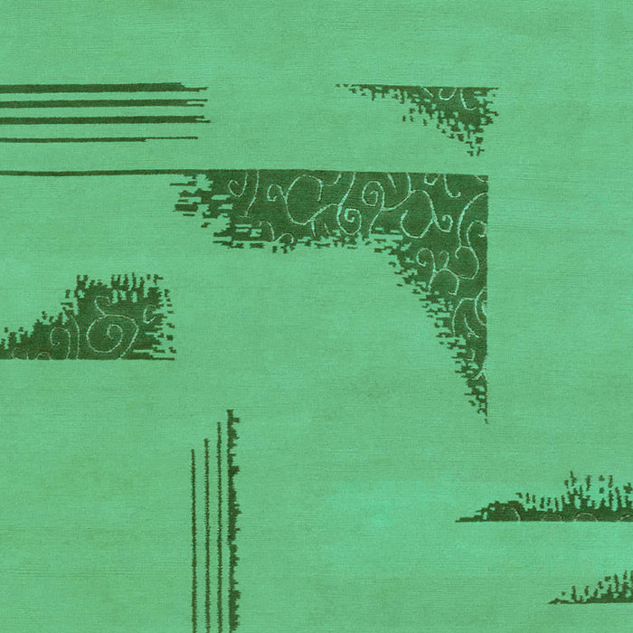 Machine Washable Abstract Turquoise Modern Area Rugs, wshabs1860turq