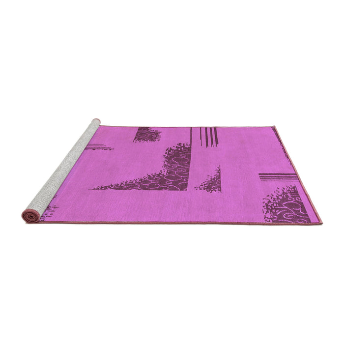 Sideview of Machine Washable Abstract Purple Modern Area Rugs, wshabs1860pur