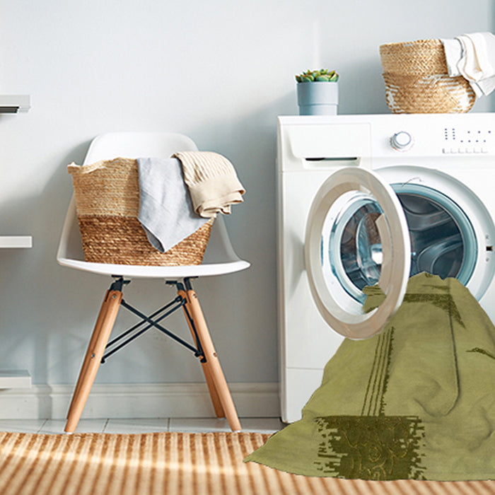 Machine Washable Abstract Dark Golden Brown Rug in a Washing Machine, wshabs1860