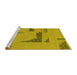 Sideview of Machine Washable Abstract Yellow Modern Rug, wshabs1860yw