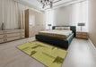 Abstract Dark Brown Modern Rug in a Bedroom, abs1860