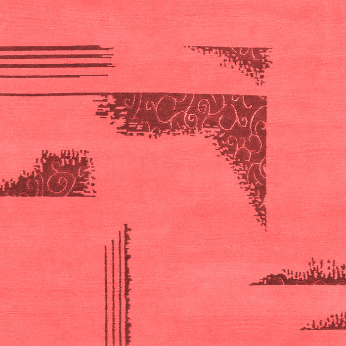 Machine Washable Abstract Red Modern Rug, wshabs1860red