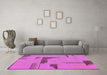 Machine Washable Abstract Purple Modern Area Rugs in a Living Room, wshabs1860pur