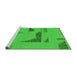 Sideview of Machine Washable Abstract Green Modern Area Rugs, wshabs1860grn