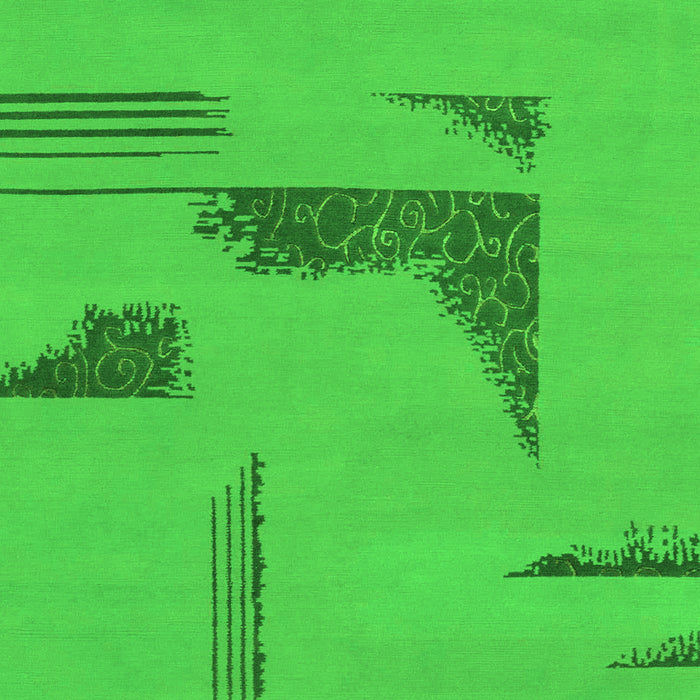 Machine Washable Abstract Green Modern Area Rugs, wshabs1860grn