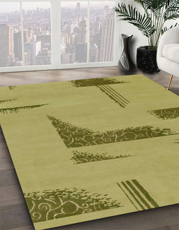 Machine Washable Abstract Dark Golden Brown Rug in a Family Room, wshabs1860