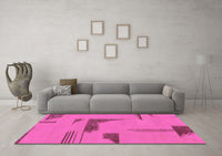 Machine Washable Abstract Pink Modern Rug, wshabs1860pnk