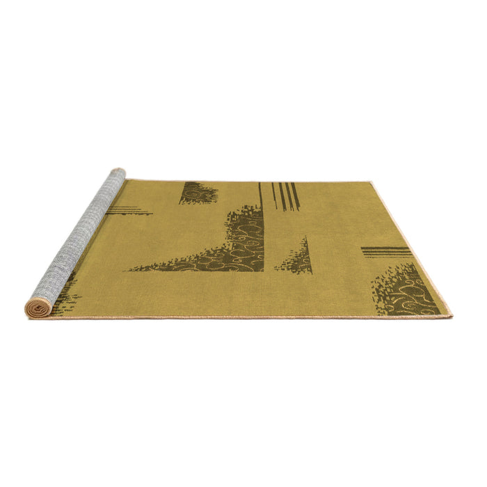 Sideview of Machine Washable Abstract Brown Modern Rug, wshabs1860brn