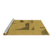 Sideview of Machine Washable Abstract Brown Modern Rug, wshabs1860brn