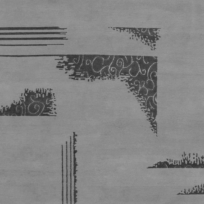 Machine Washable Abstract Gray Modern Rug, wshabs1860gry