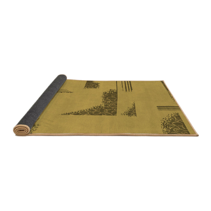 Sideview of Abstract Brown Modern Rug, abs1860brn