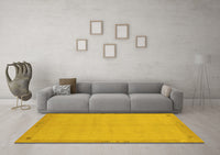 Machine Washable Abstract Yellow Modern Rug, wshabs1861yw