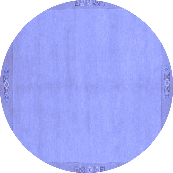 Round Machine Washable Abstract Blue Modern Rug, wshabs1861blu