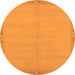 Round Machine Washable Abstract Orange Modern Area Rugs, wshabs1861org