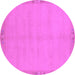 Round Abstract Purple Modern Rug, abs1861pur