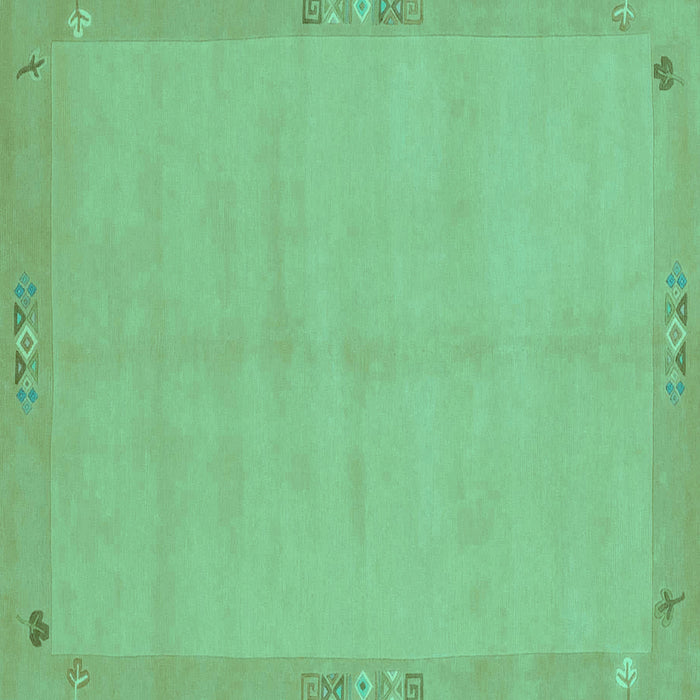 Square Abstract Turquoise Modern Rug, abs1861turq