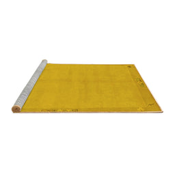 Sideview of Machine Washable Abstract Yellow Modern Rug, wshabs1861yw