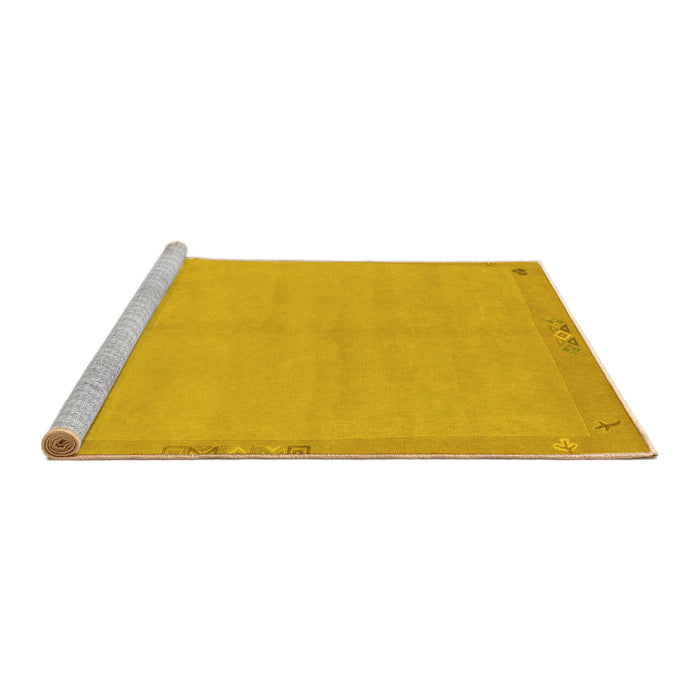 Sideview of Machine Washable Abstract Yellow Modern Rug, wshabs1861yw