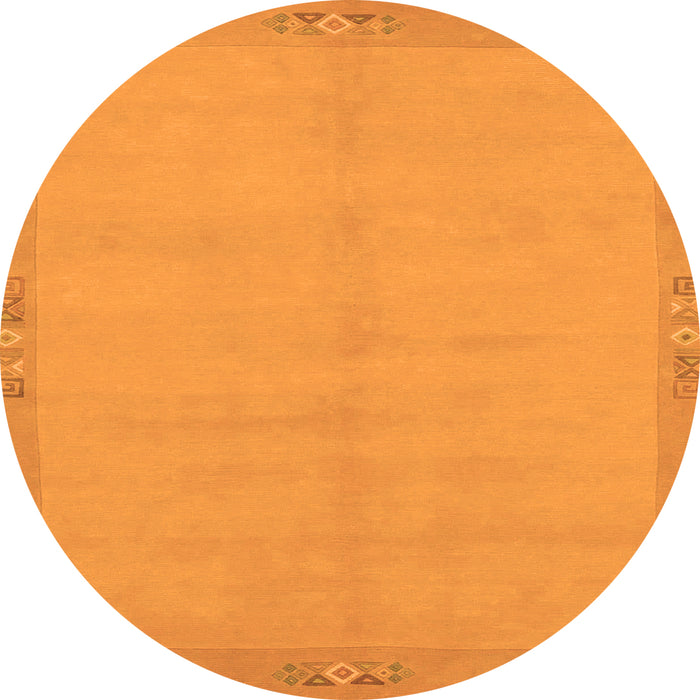 Round Abstract Orange Modern Rug, abs1861org