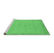 Sideview of Machine Washable Abstract Emerald Green Modern Area Rugs, wshabs1861emgrn