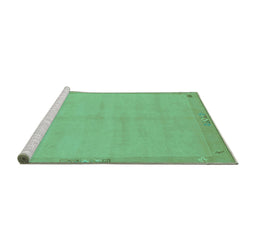 Sideview of Machine Washable Abstract Turquoise Modern Area Rugs, wshabs1861turq