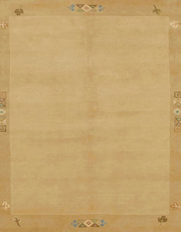 Machine Washable Abstract Yellow Rug, wshabs1861