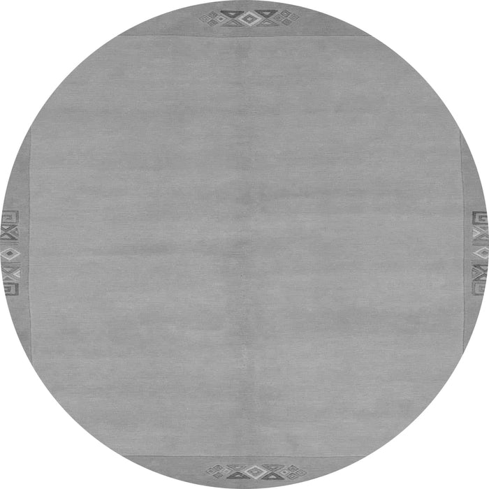 Round Machine Washable Abstract Gray Modern Rug, wshabs1861gry