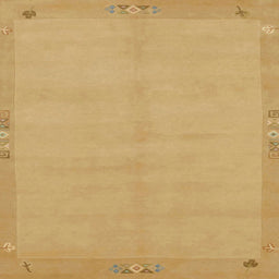 Square Machine Washable Abstract Yellow Rug, wshabs1861