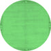 Round Abstract Emerald Green Modern Rug, abs1861emgrn