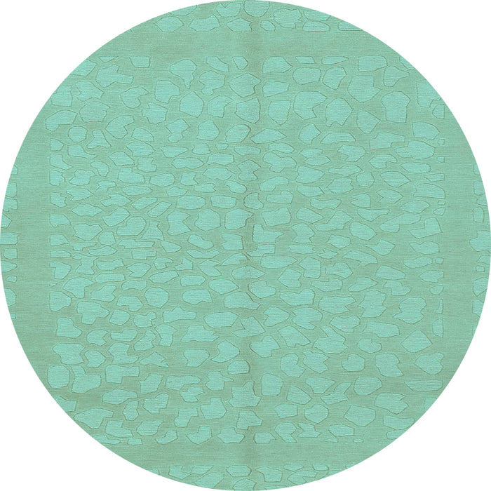Round Machine Washable Abstract Light Blue Modern Rug, wshabs1862lblu