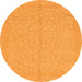 Round Machine Washable Abstract Orange Modern Area Rugs, wshabs1862org