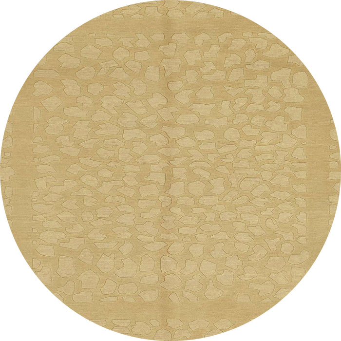 Round Abstract Gold Modern Rug, abs1862