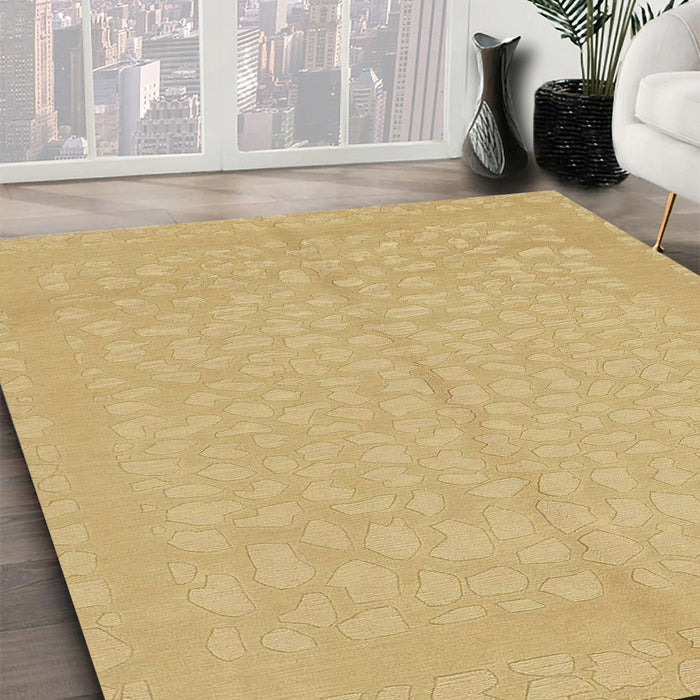 Machine Washable Abstract Gold Rug in a Family Room, wshabs1862